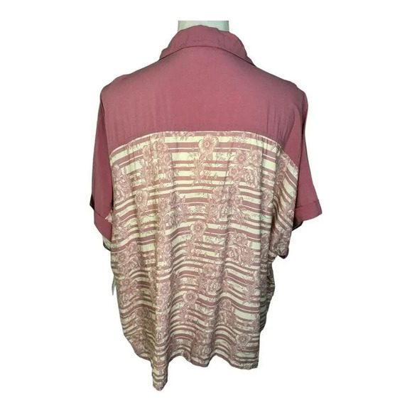 NEW LuLaRoe Amy Medium Pink‎ Floral Lightweight Button Front Dolman Top NWT - Picture 3 of 8